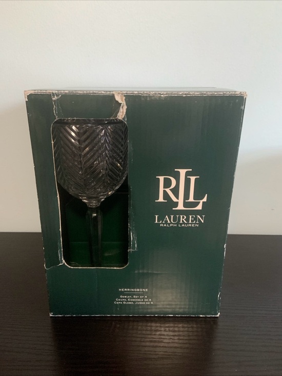 Lauren Ralph Lauren Other - Lauren Ralph Lauren Chrystal Herringbone Goblets set of 4 in Original Box